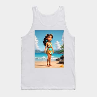 Hawaiian Girl Sticker #3 Tank Top